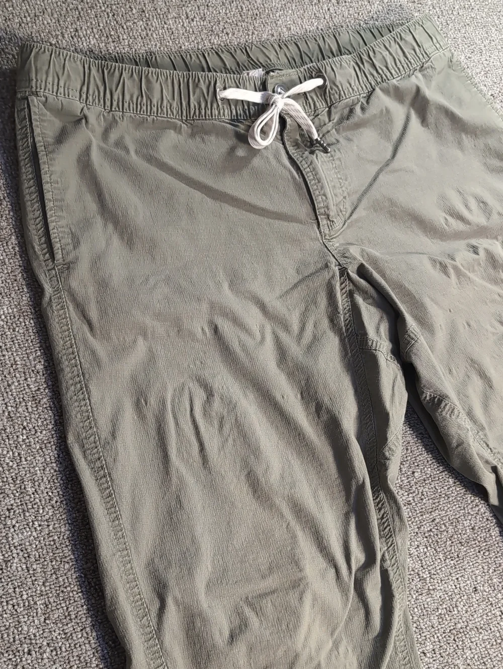 Vuori Ripstop Climber Pants Size XL Elastic Waist Outdoor Hike Light Olive Green